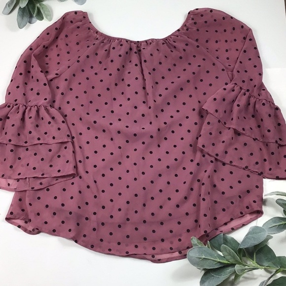 By and By > Mauve Polka Dot Top Small - Picture 9 of 10